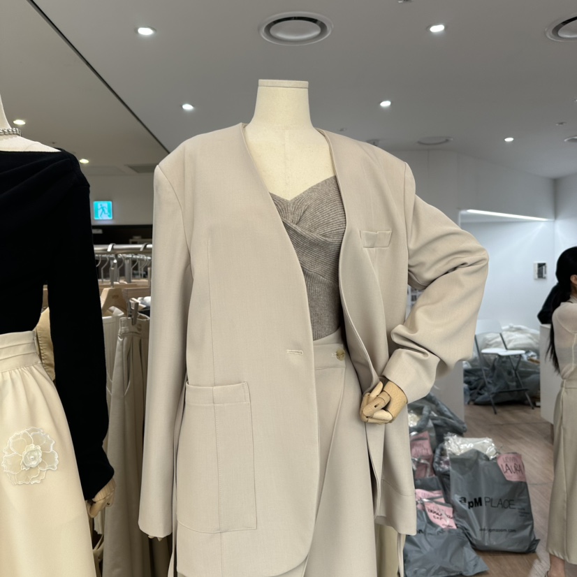 LEWIN韓國直郵㊣女裝新款熱賣人氣時尚休閑職業25春夏夾克腰帶LEWIN夾克圖色3