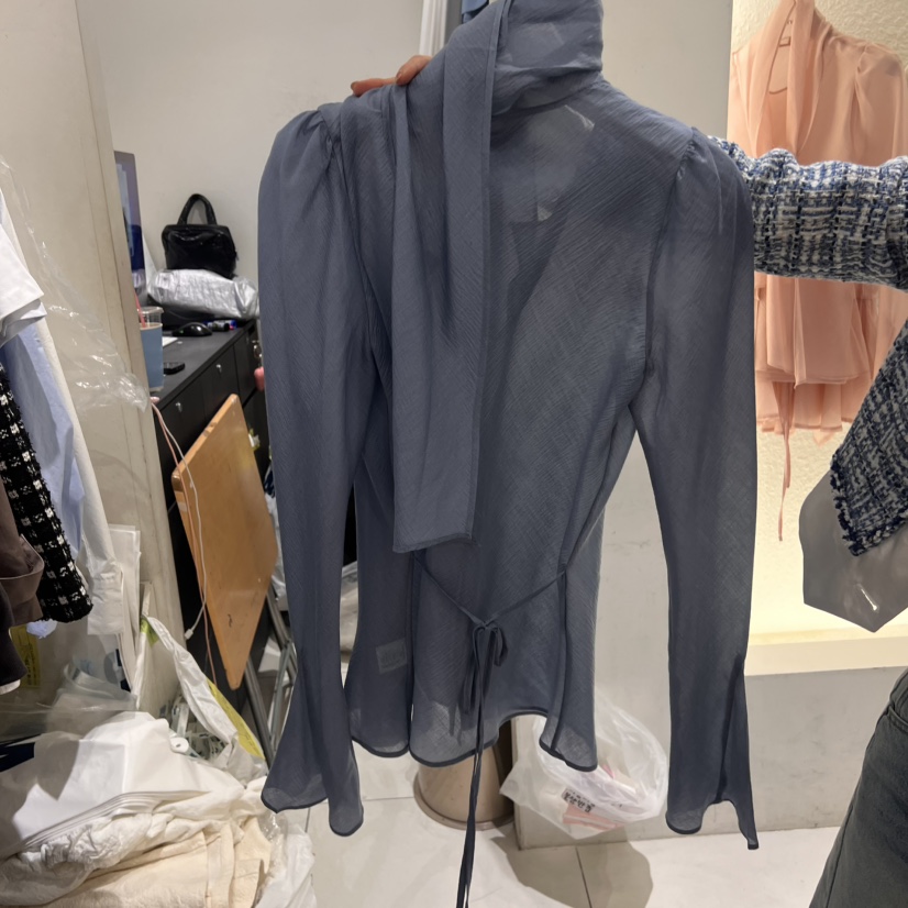 TYCHE東大門實拍女士新品熱賣職業時尚25春夏襯衫蕾絲衫含脖帶TYCHE襯衫/蕾絲衫