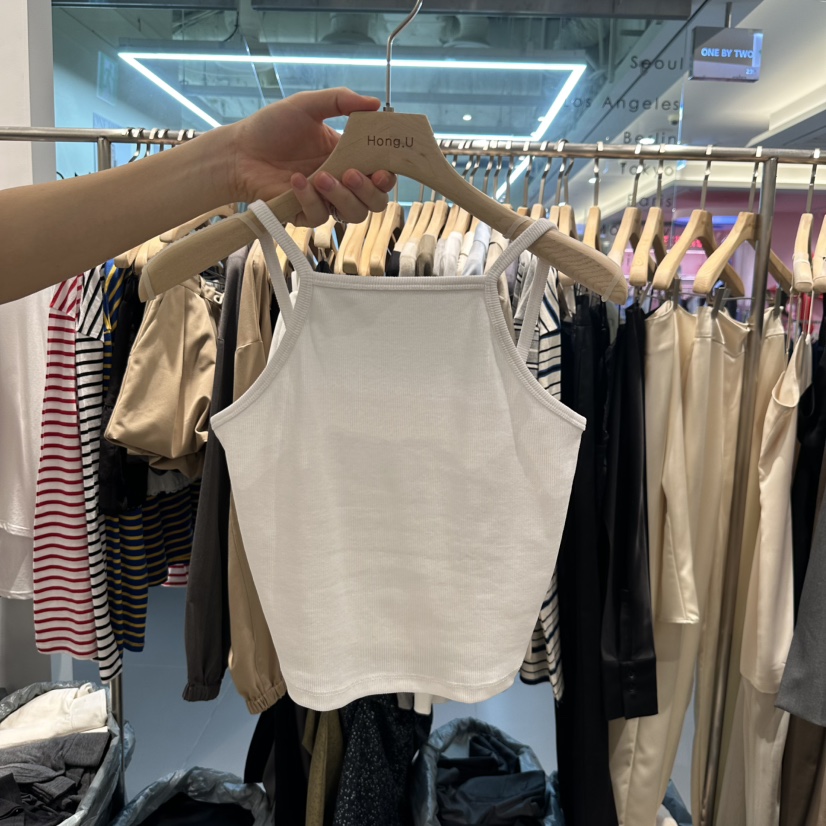 HONG.U東大門實拍女士新品熱賣真品休閑時尚職業25春夏吊帶背心HONG.U吊帶/背心