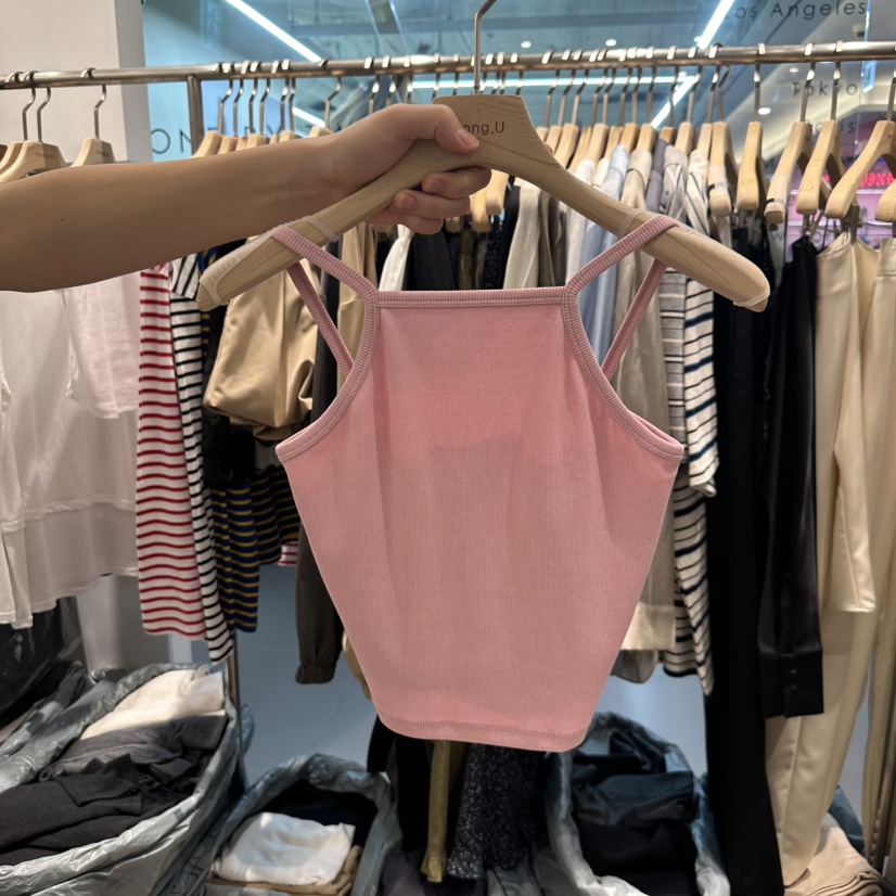 HONG.U東大門實拍女士新品熱賣真品休閑時尚職業25春夏吊帶背心HONG.U吊帶/背心圖色2
