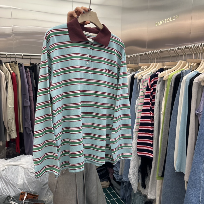 BABYTOUCH韓國直郵女裝新品職業25春夏真品熱賣人氣長袖T恤BABYTOUCH長袖T恤圖色2