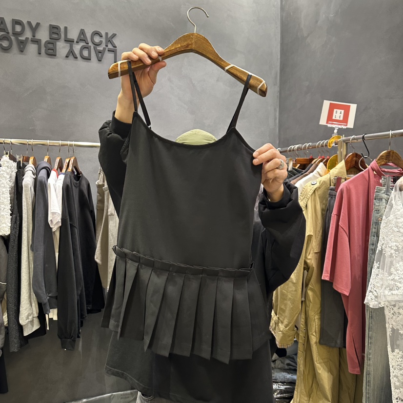 LADYBLACK韓國代購女裝新款職業時尚休閑推薦25春夏連衣裙褶皺LADYBLACK連衣裙