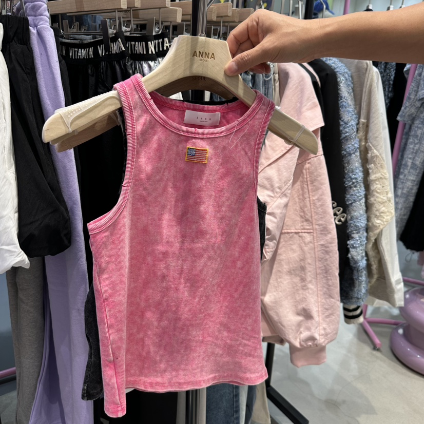ANNA韓國代購女裝新品時尚職業推薦真品25春夏休閑吊帶背心ANNA吊帶/背心圖色2