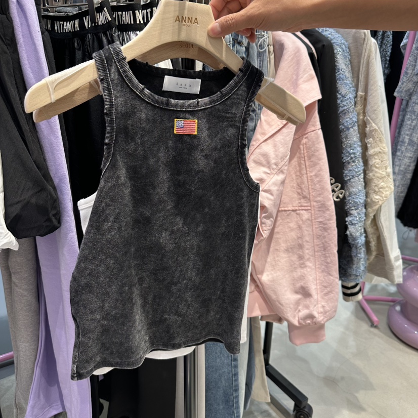 ANNA韓國代購女裝新品時尚職業推薦真品25春夏休閑吊帶背心ANNA吊帶/背心圖色3