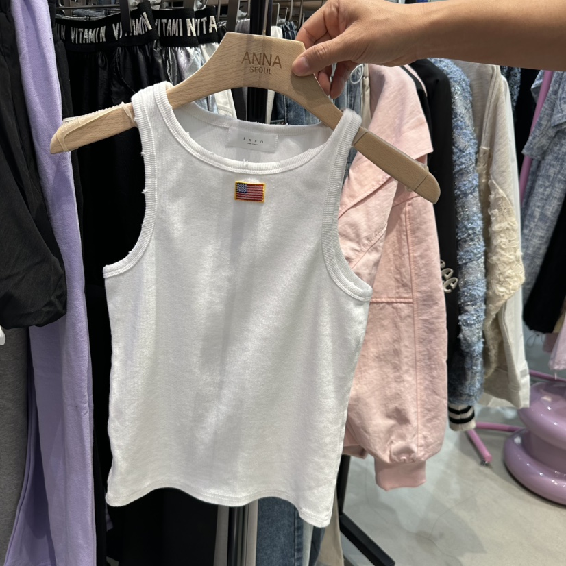 ANNA韓國代購女裝新品時尚職業推薦真品25春夏休閑吊帶背心ANNA吊帶/背心圖色4