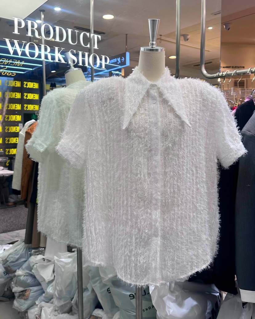 WORK SHOP直郵韓國代購㊣女裝新品25春夏熱賣人氣襯衫蕾絲衫Work_shop襯衫/蕾絲衫