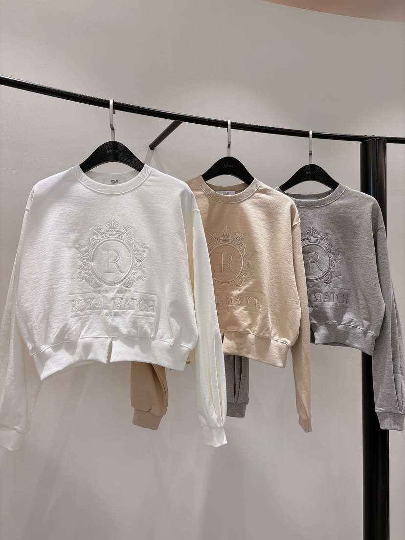 MINI BE東大門代購女裝新品職業時尚休閑25春夏真品衛衣刺繡MINI BE衛衣