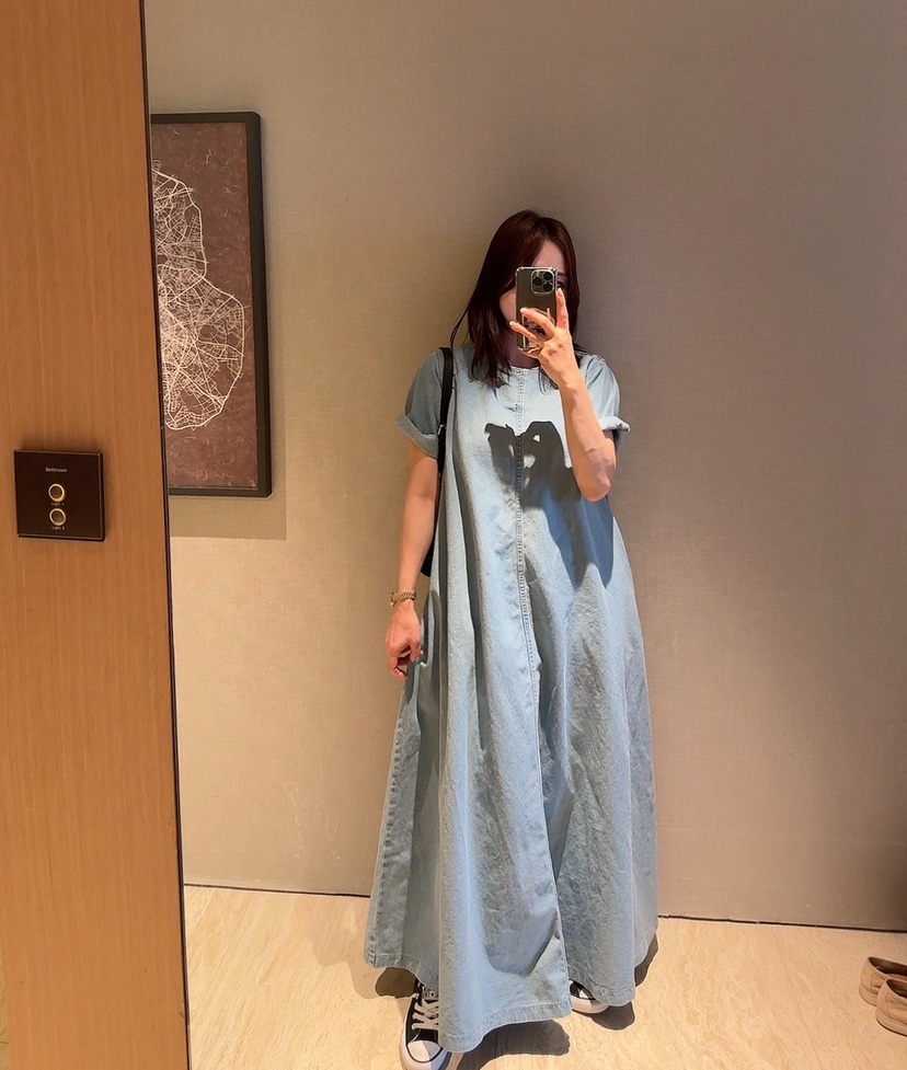 RIAH韓國代購女士新款25春夏職業熱賣推薦人氣時尚連衣裙長款RIAH連衣裙