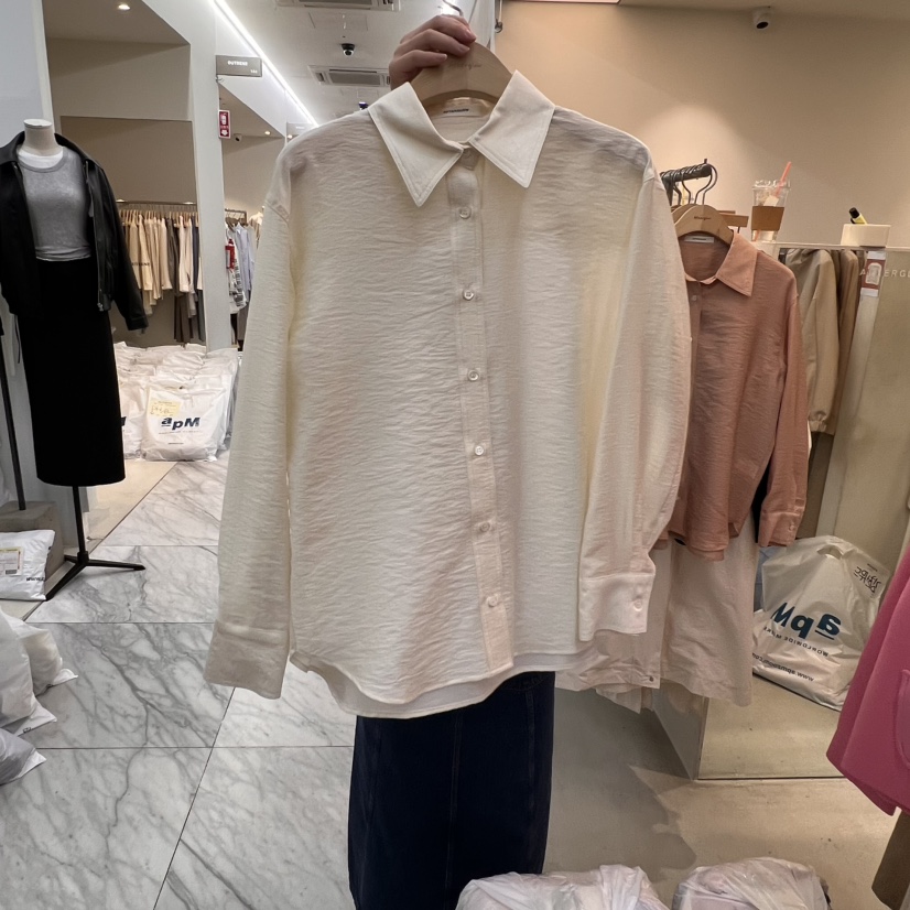 AFTERGLOW韓國直郵㊣東大門實拍女裝新品時尚襯衫蕾絲衫天絲羊毛AFTERGLOW襯衫/蕾絲衫圖色1