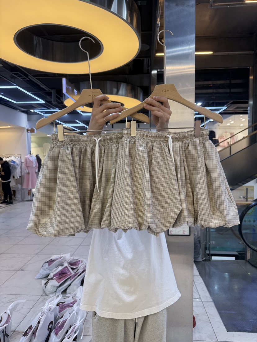 PLUM-q直郵韓國代購㊣女裝新品25春夏休閑時尚人氣推薦短裙PLUM短裙