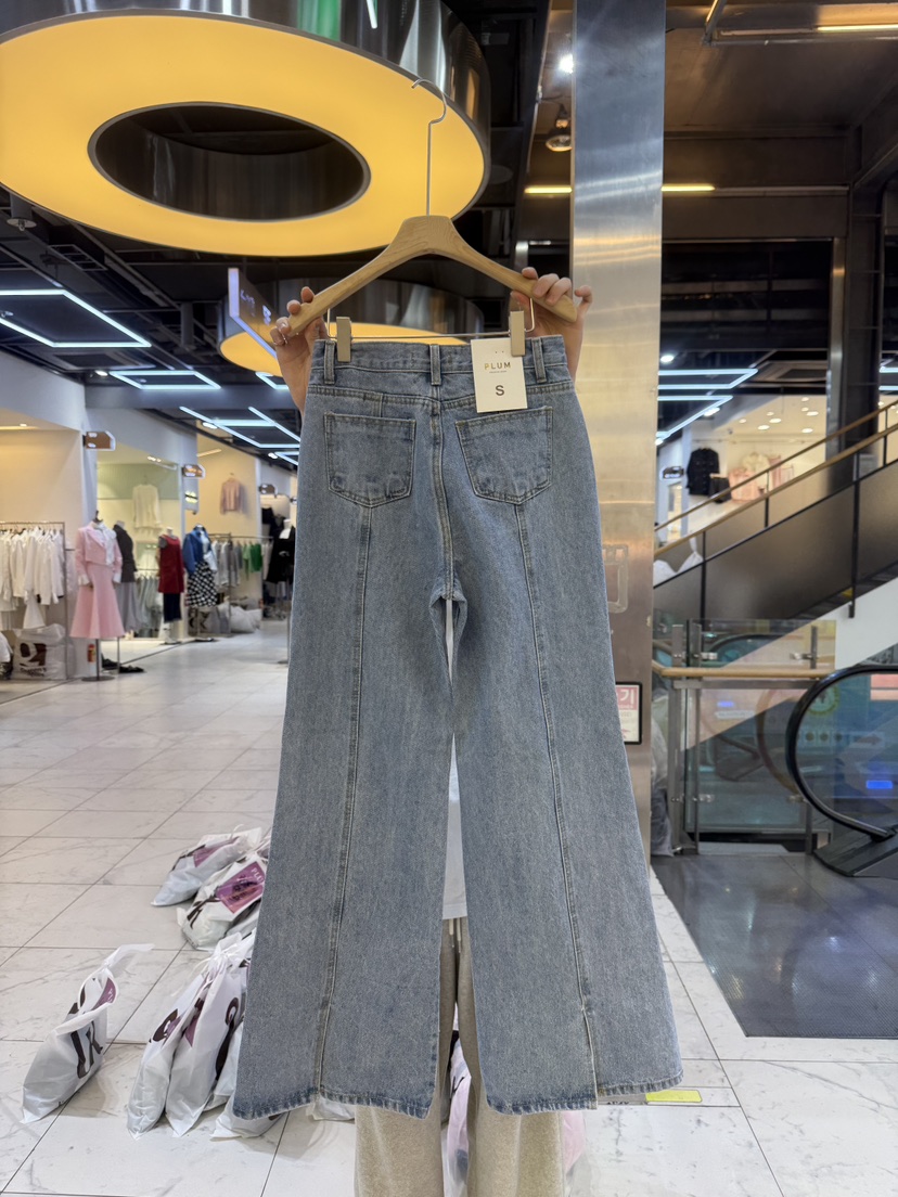 PLUM-q韓國直郵㊣東大門實拍女裝新品推薦職業25春夏牛仔褲PLUM牛仔褲