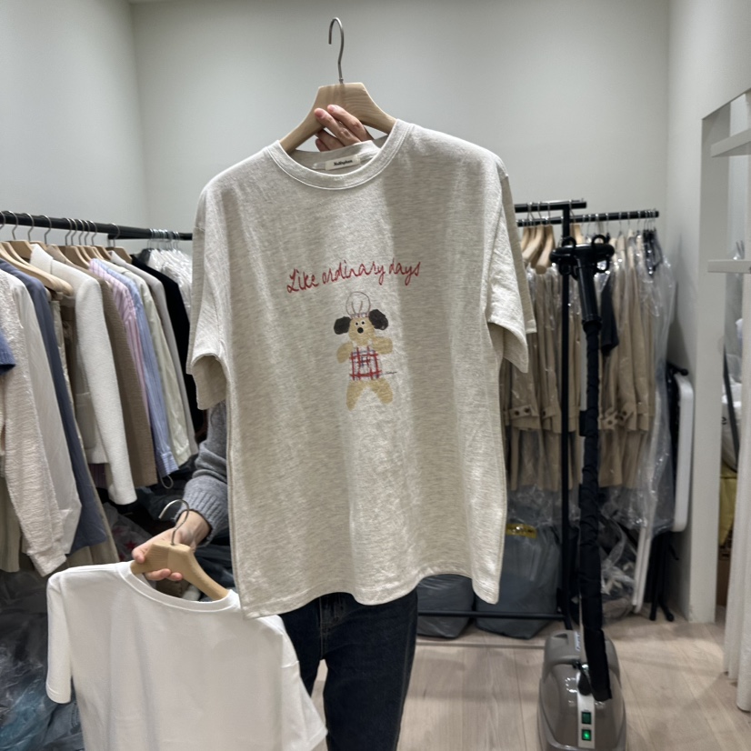 NOTTINGHAM韓國㊣直郵東大門代購女裝新品時尚人氣推薦休閑T恤NOTTINGHAMT恤圖色2