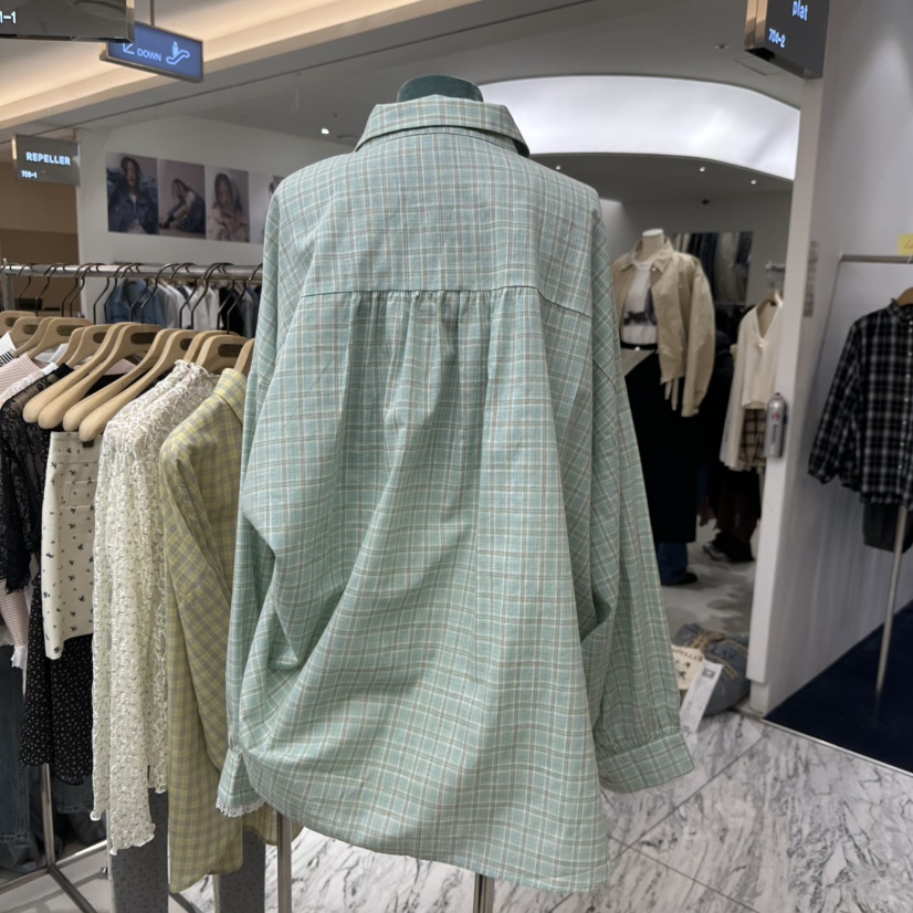 FORMING-P韓國直郵㊣東大門實拍女裝新品25春夏襯衫蕾絲衫格紋FORMING襯衫/蕾絲衫