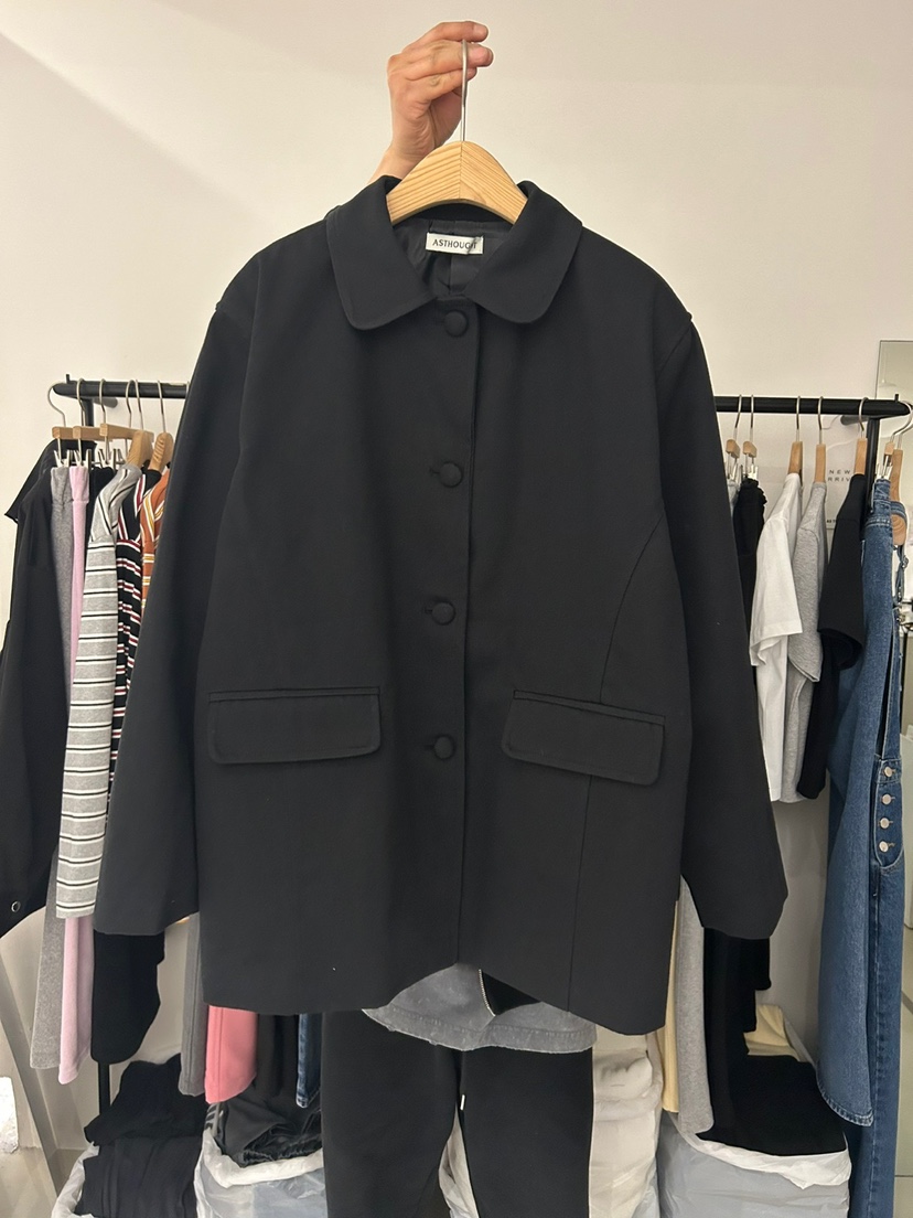AS THOUGHT直郵韓國代購㊣女裝新品休閑熱賣時尚推薦人氣夾克AS THOUGHT夾克圖色2