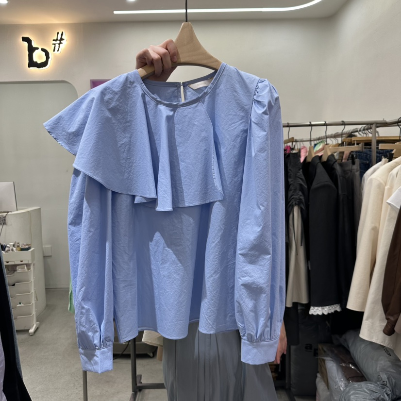 BISHOP韓國㊣直郵東大門代購女裝新款熱賣25春夏襯衫蕾絲衫b#/BISHOP襯衫/蕾絲衫