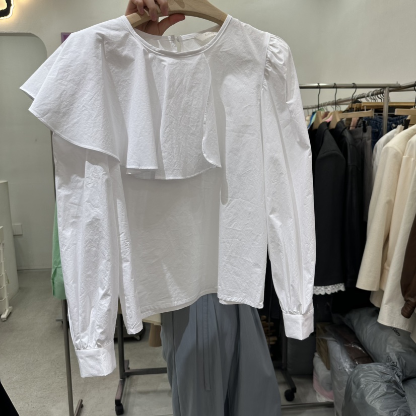 BISHOP韓國㊣直郵東大門代購女裝新款熱賣25春夏襯衫蕾絲衫b#/BISHOP襯衫/蕾絲衫圖色2
