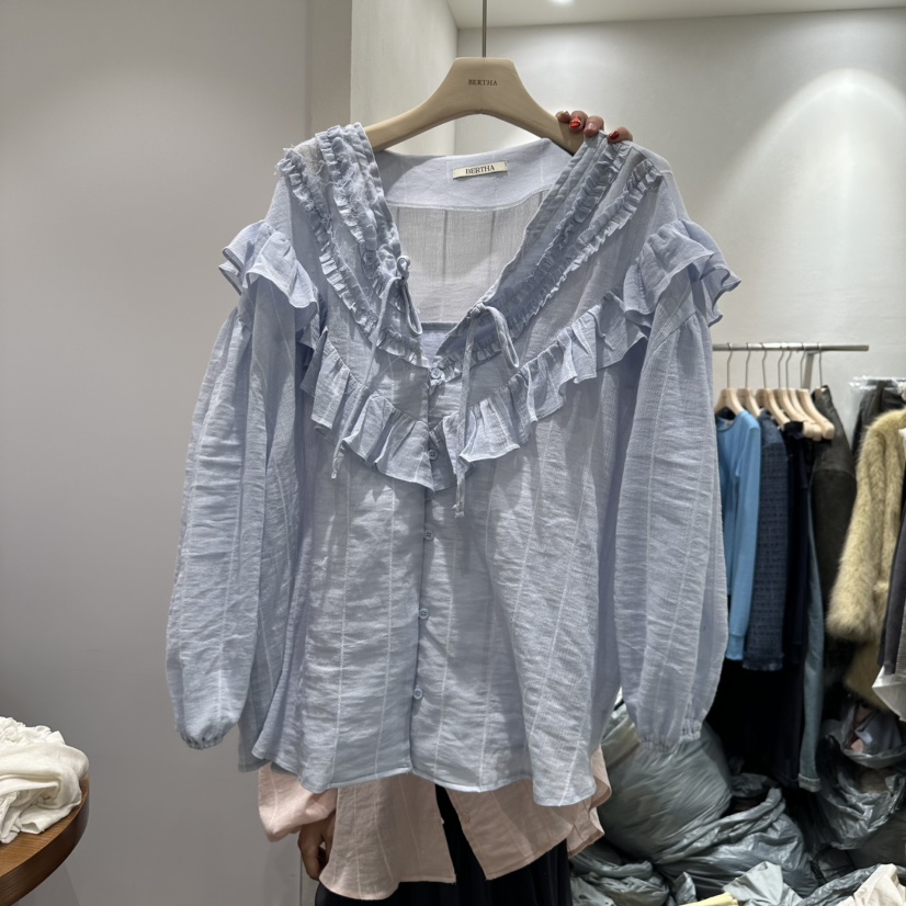 BERTHA直郵韓國代購㊣女裝新品休閑熱賣推薦人氣襯衫蕾絲衫BERTHA襯衫/蕾絲衫圖色3