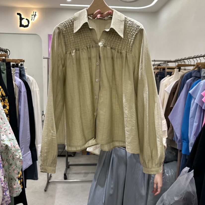 BISHOP直郵韓國代購㊣女裝新品人氣25春夏職業推薦襯衫蕾絲衫b#/BISHOP襯衫/蕾絲衫圖色3