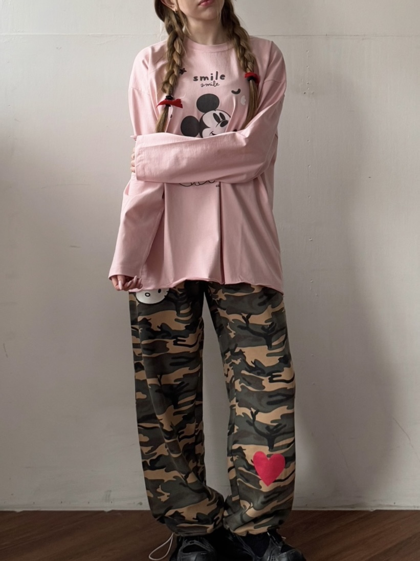 TOLL韓國㊣直郵東大門代購女裝新品人氣時尚休閑休閑褲迷彩TOLL休閑褲