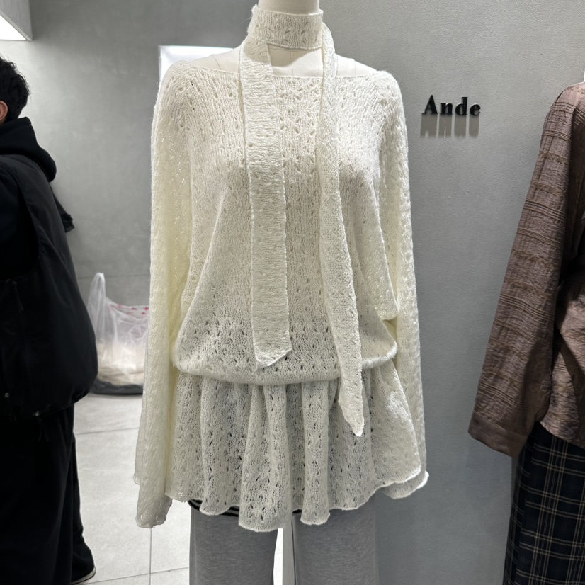 ANDE韓國直郵㊣東大門實拍女裝新品25春夏時尚連衣裙含脖帶ANDE連衣裙圖色3