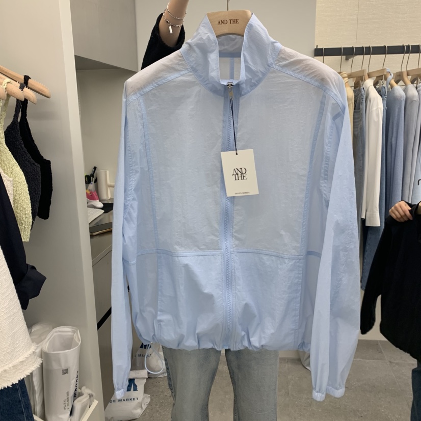AND THE韓國直郵㊣女裝新品時尚職業休閑25春夏熱賣夾克口袋AND THE夾克圖色2