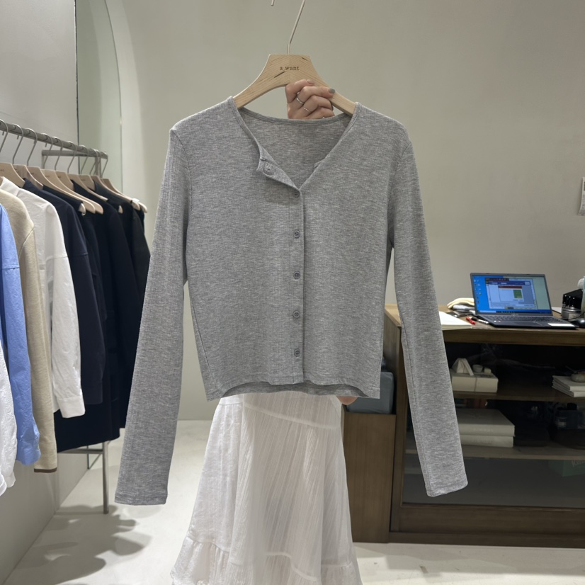A WANT韓國㊣直郵東大門代購女裝新品推薦休閑職業熱賣針織衫A WANT針織衫圖色2