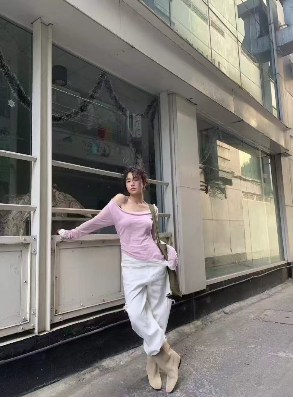 IN A ROW韓國㊣直郵東大門代購女裝新款職業推薦休閑長袖T恤IN A ROW長袖T恤