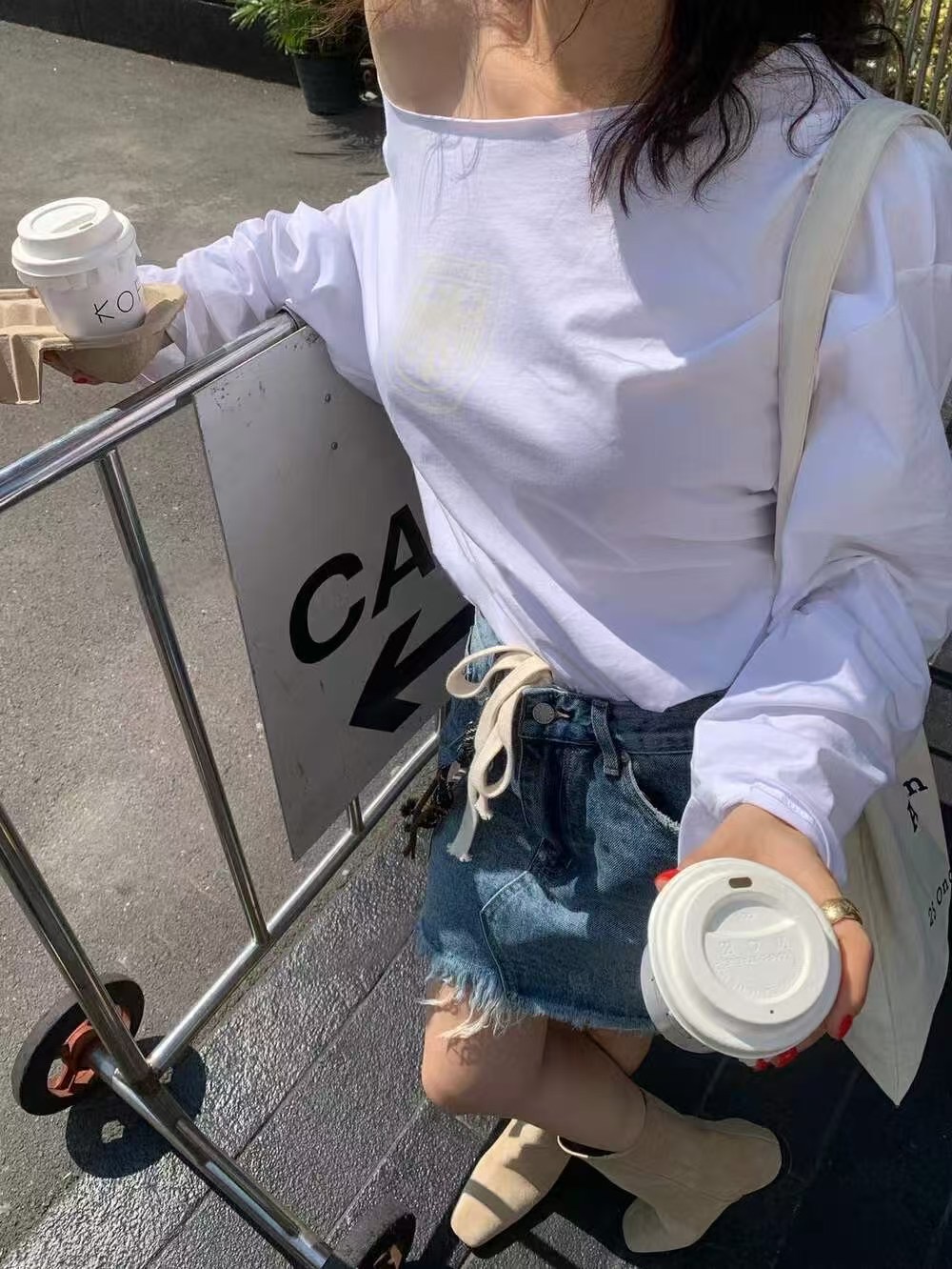 IN A ROW直郵韓國代購㊣女裝新款人氣時尚推薦休閑長袖T恤IN A ROW長袖T恤