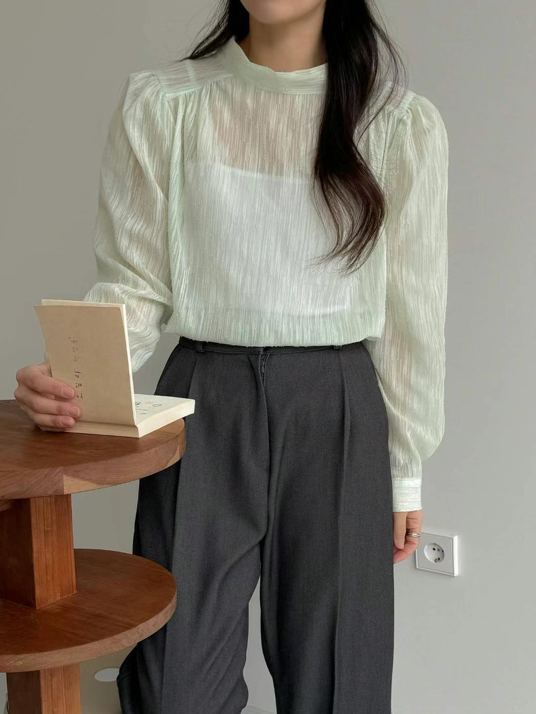 ANDBYL韓國直郵㊣東大門實拍女裝新款25春夏職業襯衫蕾絲衫ANDBYL襯衫/蕾絲衫圖色2