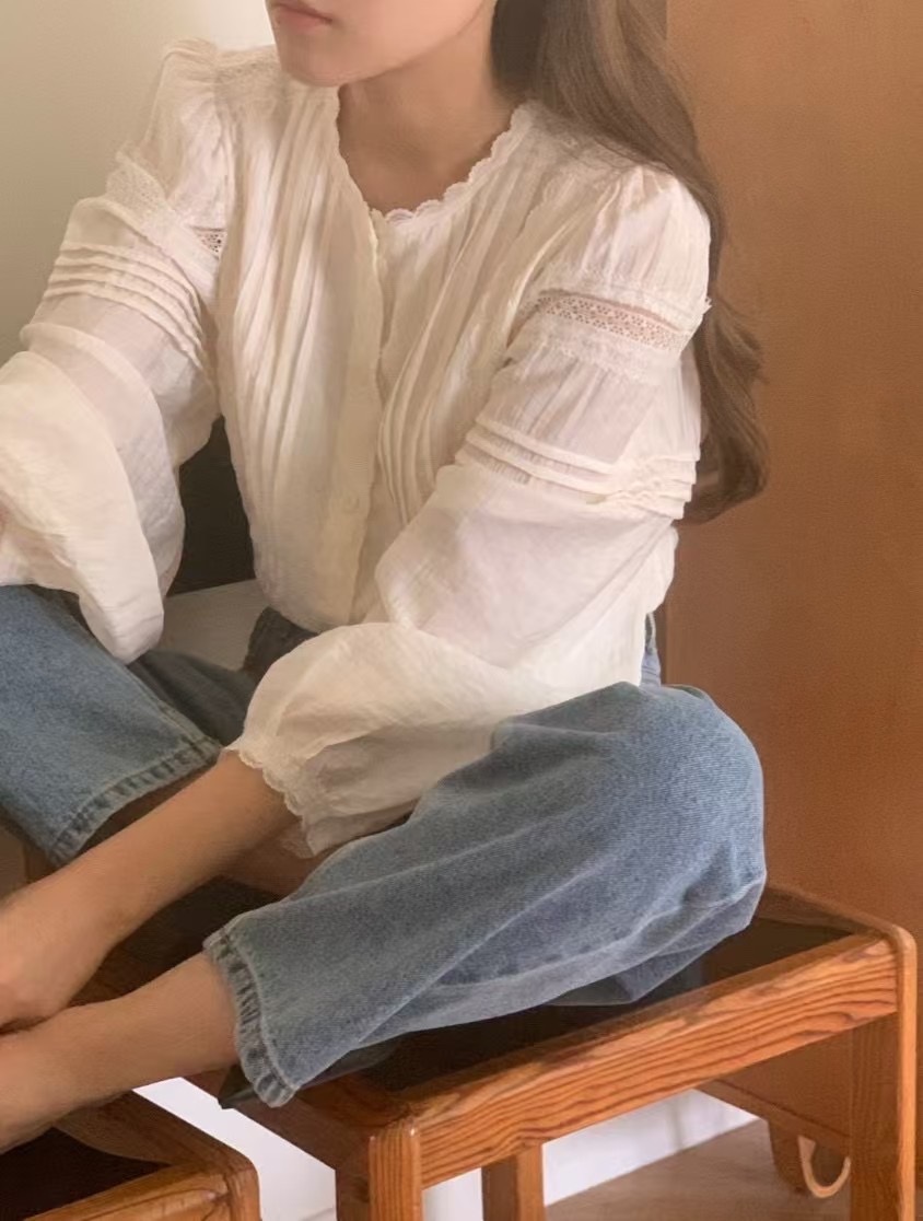 MELMEONT韓國直郵女士新品推薦時尚真品人氣職業襯衫蕾絲衫MELMEONT襯衫/蕾絲衫