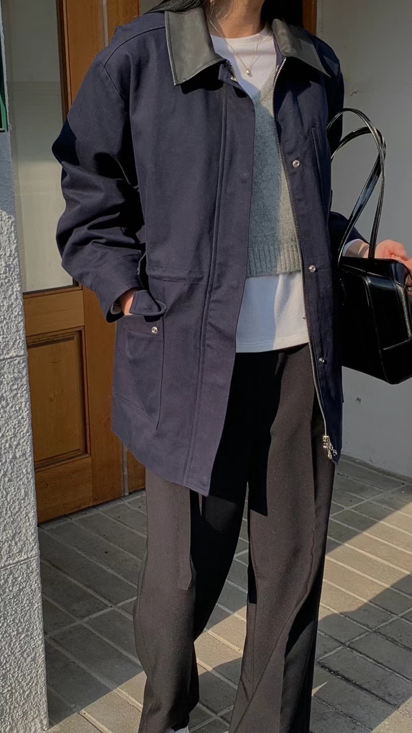 FLAT WHITE東大門代購女士新款時尚真品25春夏職業人氣夾克FLAT WHITE夾克