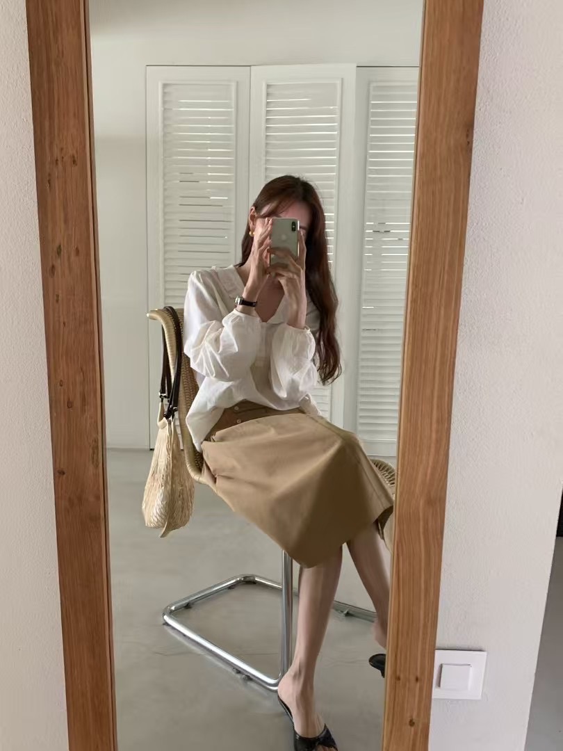 MELMEONT韓國代購女裝新款25春夏真品休閑職業熱賣襯衫蕾絲衫MELMEONT襯衫/蕾絲衫
