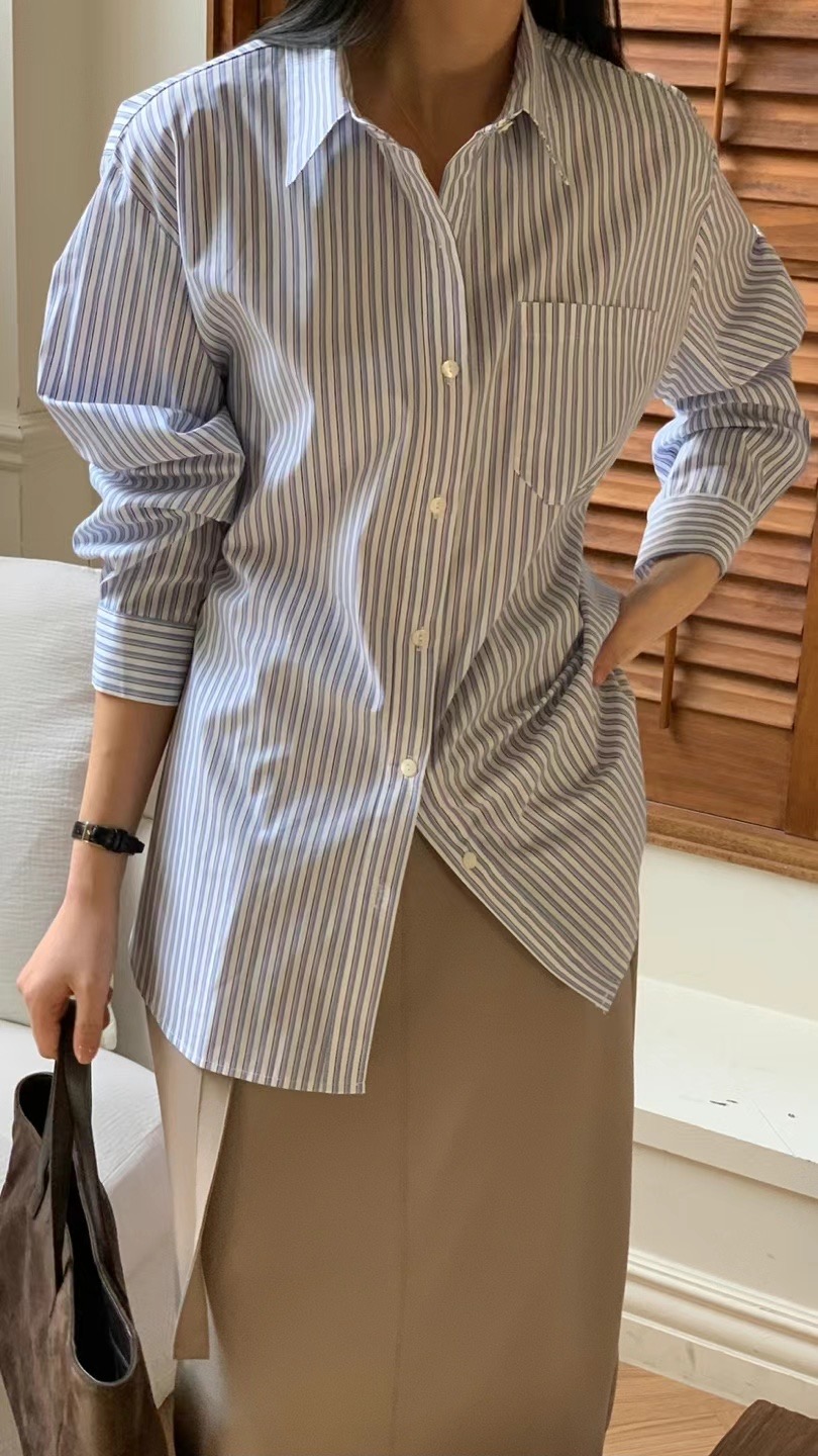 FLAT WHITE東大門代購女士新品職業25春夏襯衫蕾絲衫含腰繩FLAT WHITE襯衫/蕾絲衫