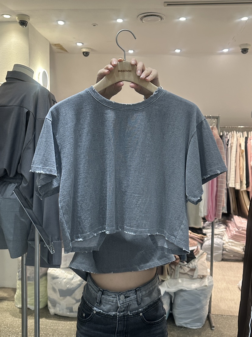 INSSENSE-A直郵韓國代購㊣女裝新品熱賣人氣職業推薦T恤短款INSSENSE-AT恤圖色1