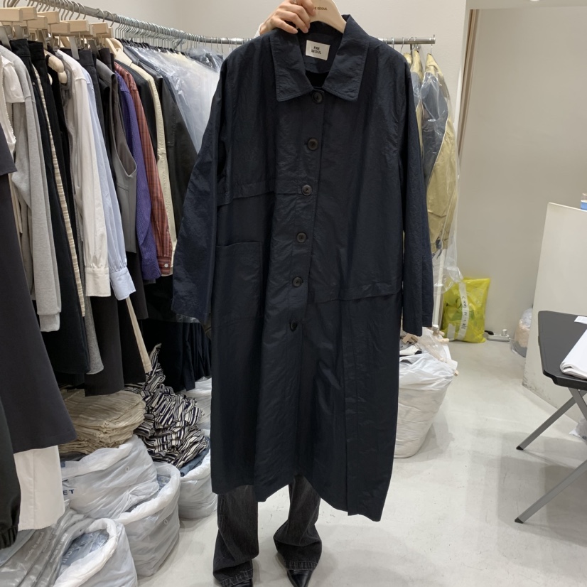 FRE韓國直郵㊣東大門實拍女裝新款休閑職業25春夏時尚長款風衣FRE長款風衣圖色2