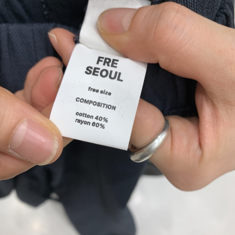 FRE直郵韓國代購㊣女裝新品熱賣時尚25春夏休閑褲含腰繩柔軟FRE休閑褲