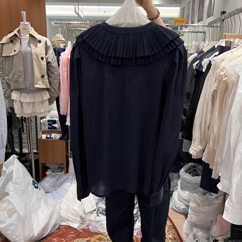 OGI韓國直郵女裝新品休閑25春夏時尚真品職業推薦襯衫蕾絲衫FLat OGI襯衫/蕾絲衫