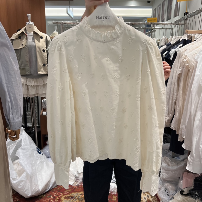 OGI東大門實拍女裝新品休閑熱賣真品25春夏時尚職業襯衫蕾絲衫FLat OGI襯衫/蕾絲衫