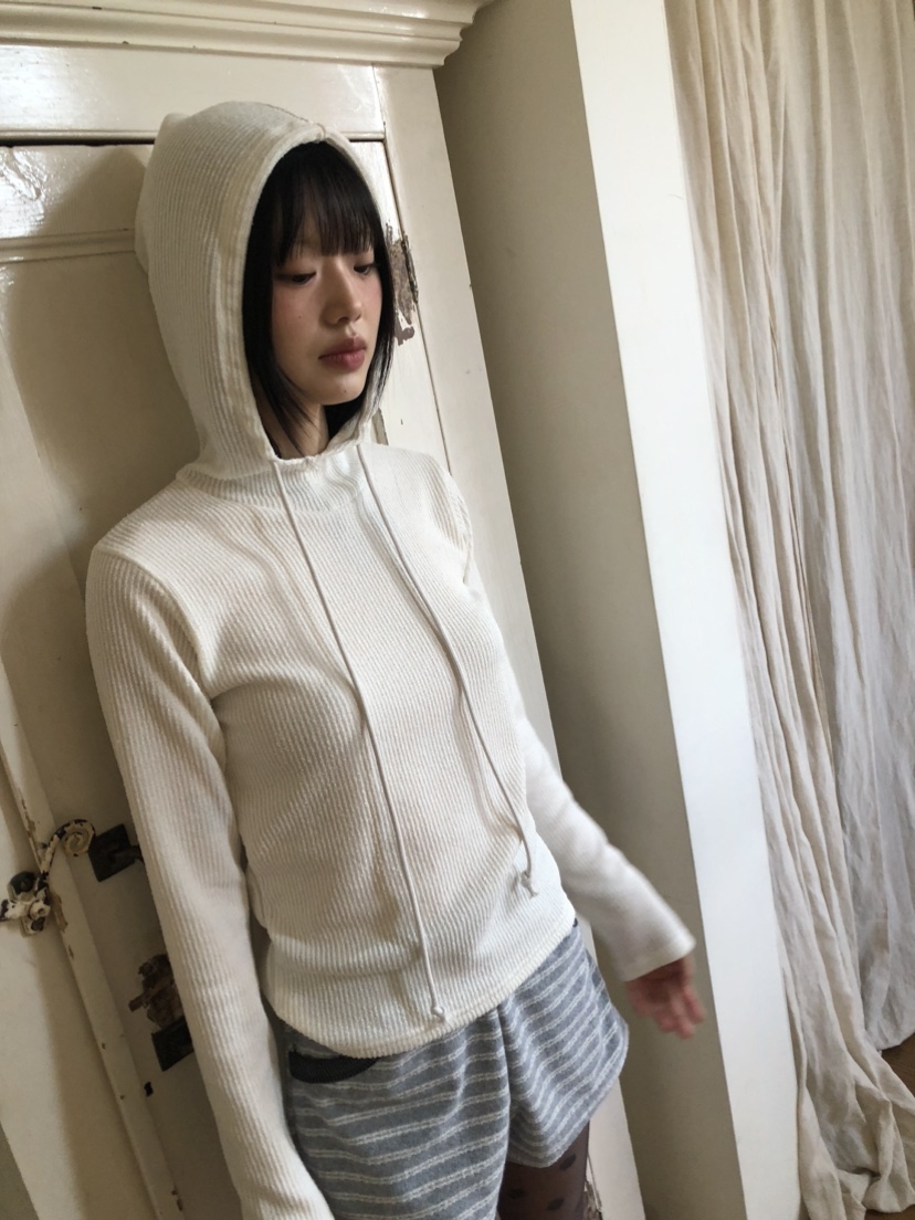 FLASH東大門實拍女士新款時尚休閑25春夏真品職業長袖T恤連帽FLASH長袖T恤