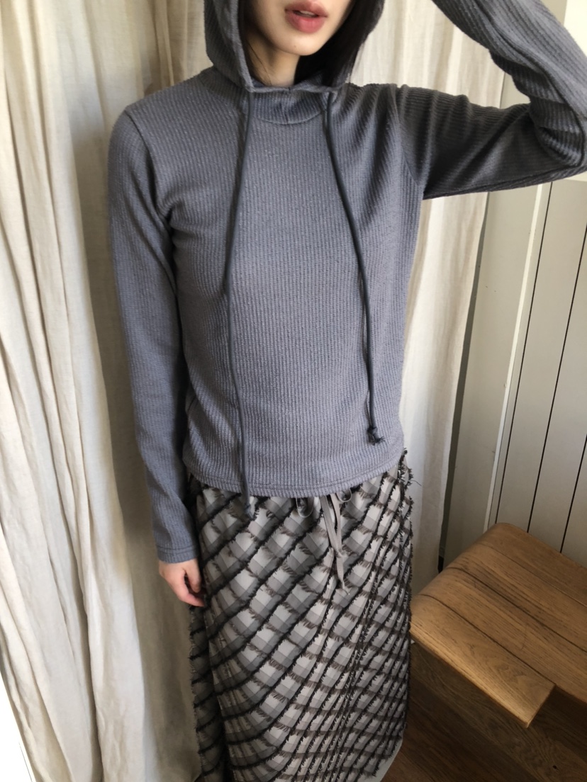 FLASH東大門實拍女士新款時尚休閑25春夏真品職業長袖T恤連帽FLASH長袖T恤