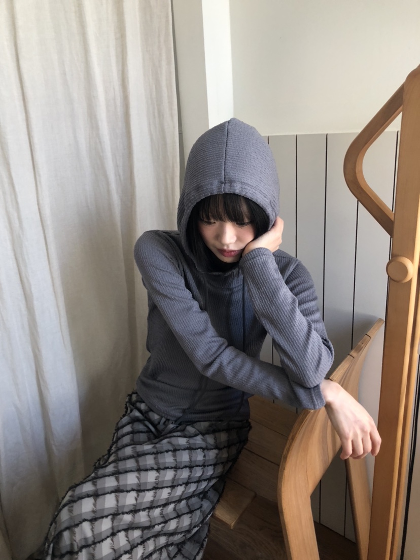 FLASH東大門實拍女士新款時尚休閑25春夏真品職業長袖T恤連帽FLASH長袖T恤