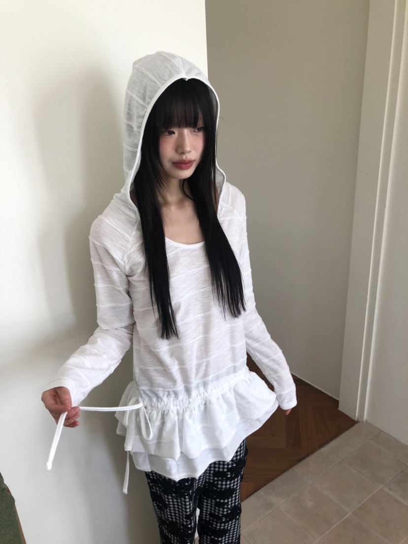 FLASH東大門代購女裝新款職業時尚人氣真品熱賣長袖T恤連帽FLASH長袖T恤