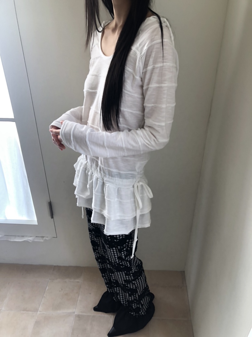 FLASH東大門代購女裝新款職業時尚人氣真品熱賣長袖T恤連帽FLASH長袖T恤
