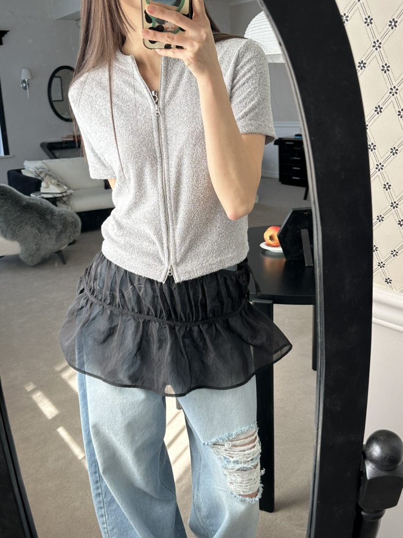 I MFACT韓國直郵女裝新款25春夏休閑熱賣真品職業短裙歐根紗I MFACT短裙
