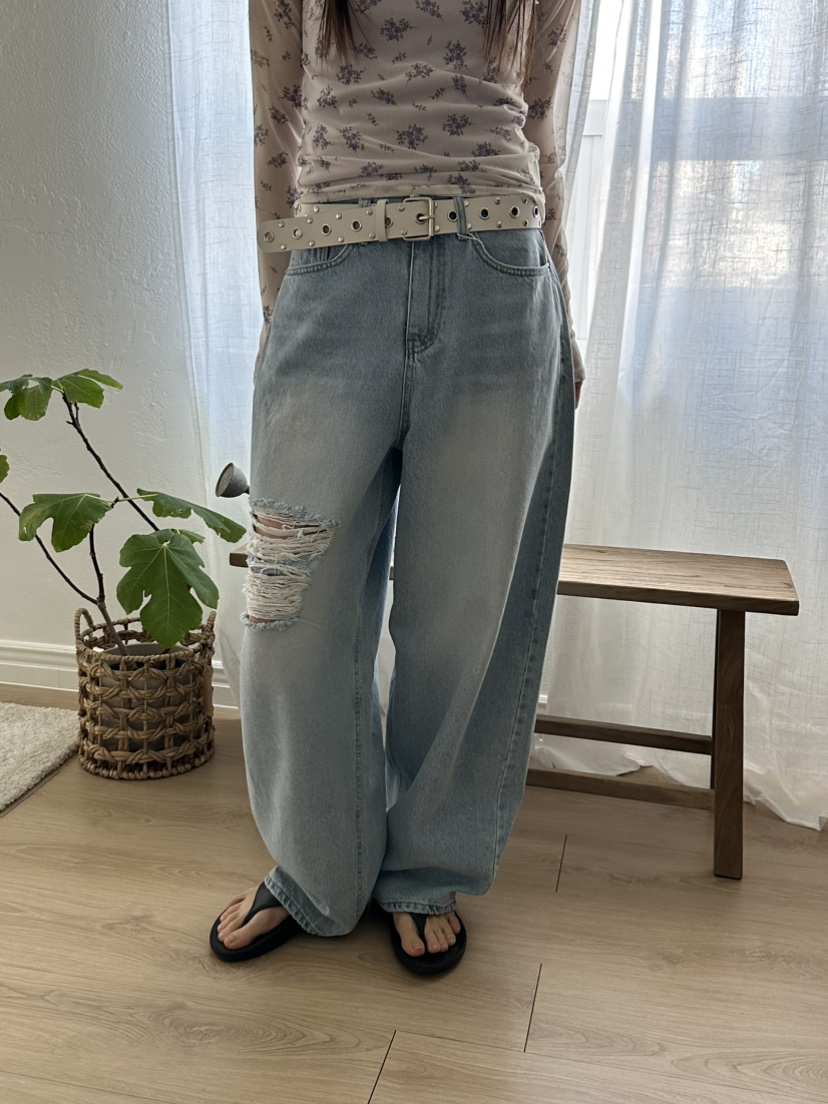 I MFACT韓國直郵女裝新款休閑真品推薦25春夏職業時尚牛仔褲I MFACT牛仔褲