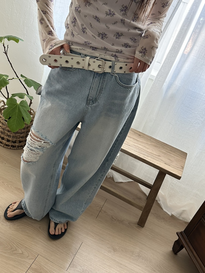 I MFACT韓國直郵女裝新款休閑真品推薦25春夏職業時尚牛仔褲I MFACT牛仔褲
