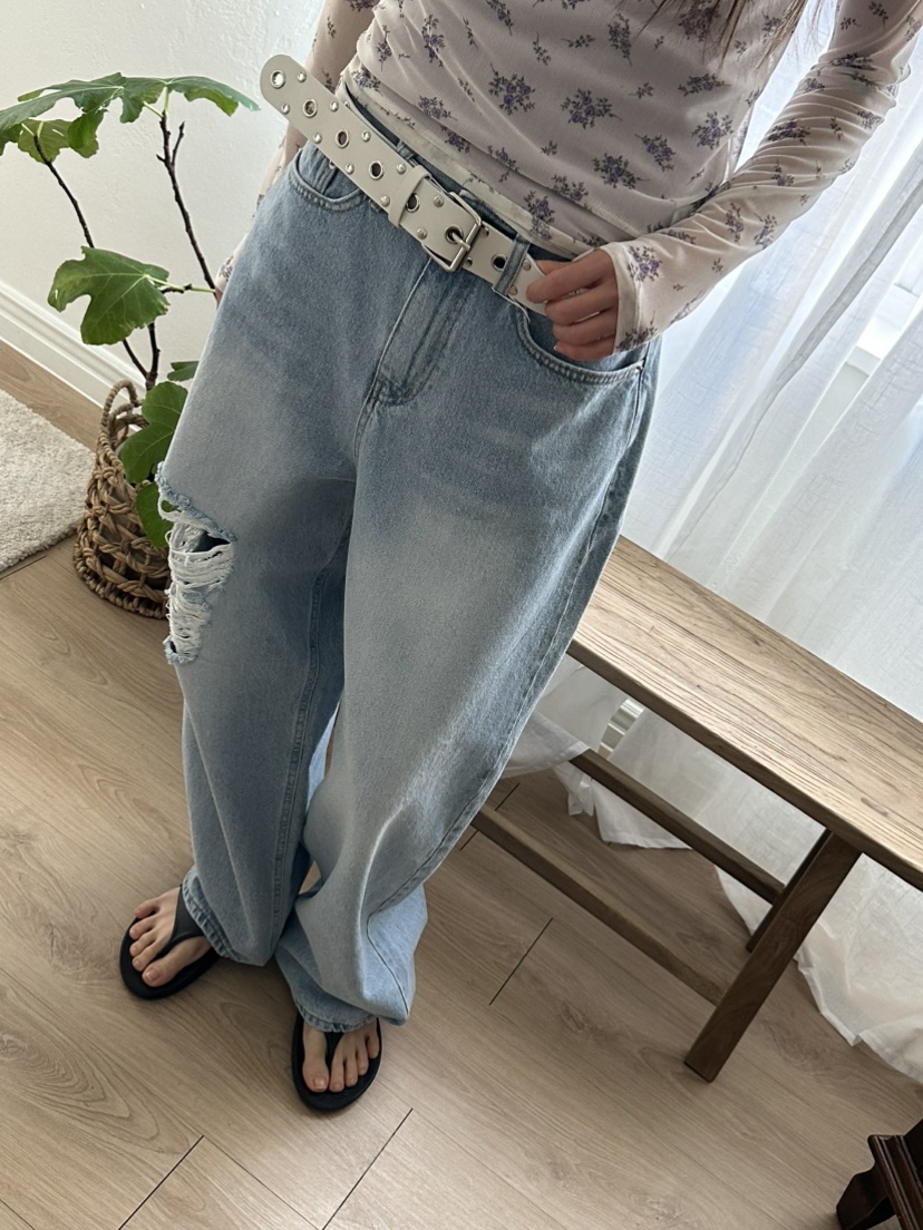 I MFACT韓國直郵女裝新款休閑真品推薦25春夏職業時尚牛仔褲I MFACT牛仔褲