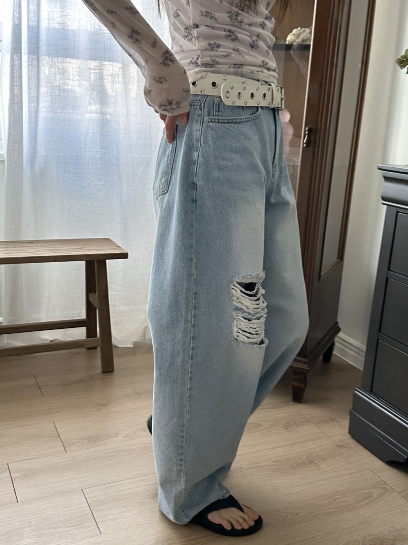I MFACT韓國直郵女裝新款休閑真品推薦25春夏職業時尚牛仔褲I MFACT牛仔褲