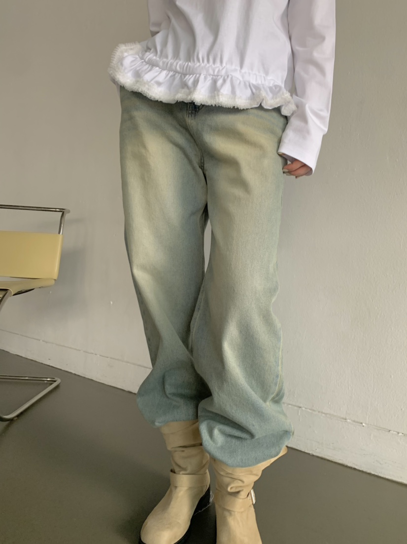 BEFORE SUNRISE東大門直郵女裝新款25春夏休閑推薦職業牛仔褲BEFORE SUNRISE牛仔褲