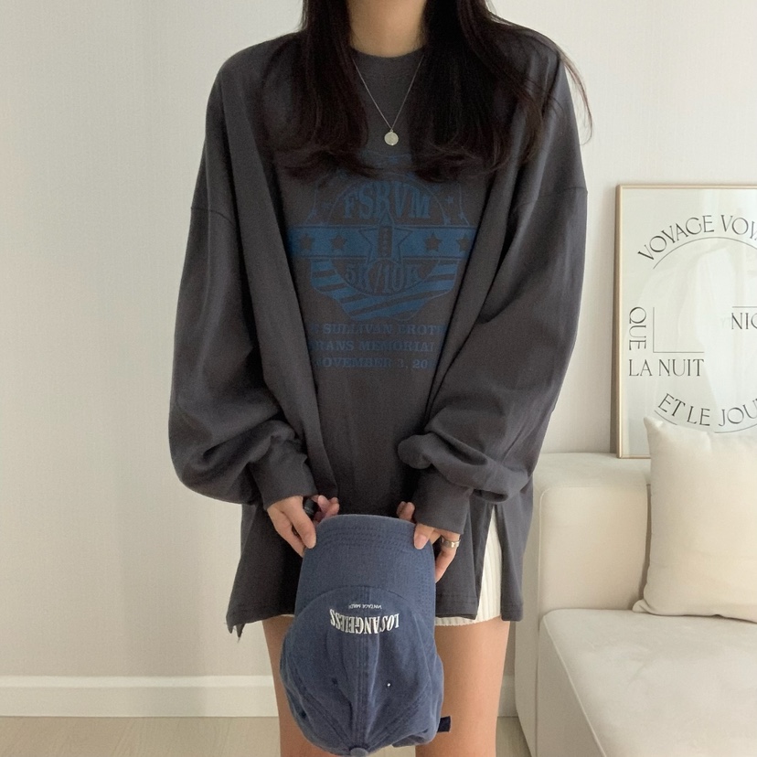 HELLO JINI韓國代購女士新品人氣25春夏熱賣休閑時尚長袖T恤HELLO JINI長袖T恤
